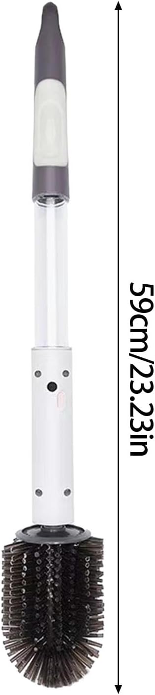 USB Rechargeable Bathroom Brush with Powerful Motion Easy to Carry for Stubborn Stain Removal & Health Automatic Toilet Scrubber with Long Handle