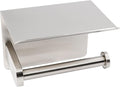 Adhesive Toilet Paper Holder with Phone Shelf Paper Tissue Holder Storage 304 Stainless Steel Wall Mounted Toilet Roll Holder Dispenser,Paper Holder with Shelf Bathroom Organizer(Brushed Nickel)