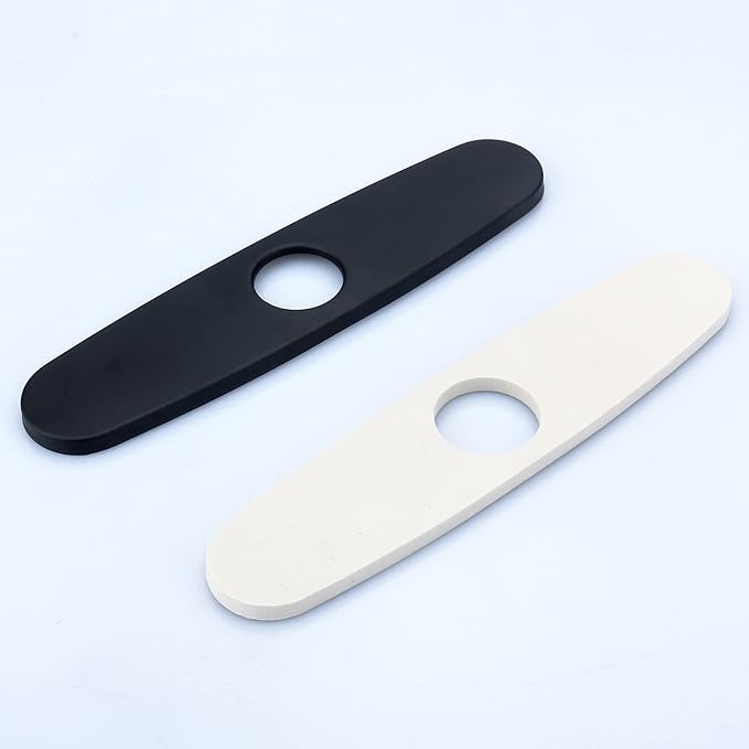 Hole Cover Deck Plate Escutcheon 10 Inch for Bathroom or Kitchen Sink Faucet Single Hole Matte Black Stainless Steel Faucet Deck Plate