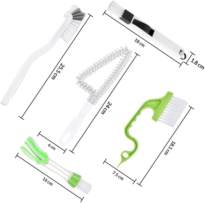 5pcs Household Deep Cleaning Brush Set for Kitchen and Bathroom Grooves Multi-use Sink and Tile Grout Cleaning Tools Detailing Brushes