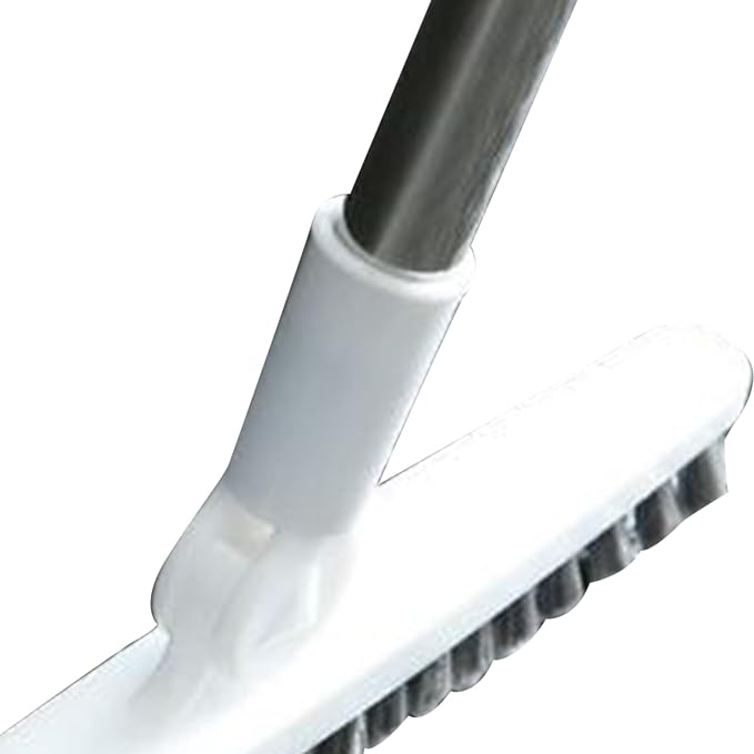 Long Handle Crevice Brush Floor Tile Grout Brush Corner with Sturdy Plastic for Bathroom Kitchen Toilet (White 88.5cm)