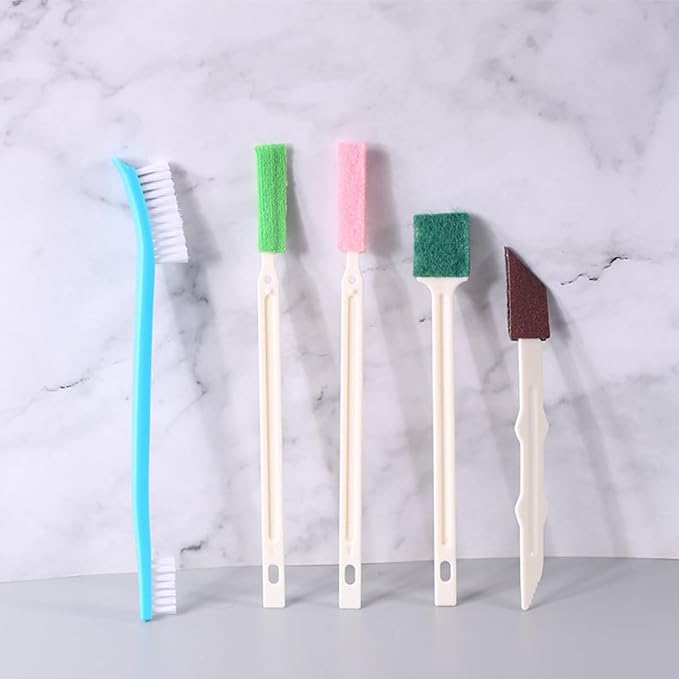 Ciieeo 7pcs Small Cleaning Brush Set for Bathroom Toilet Window Crevice Deep Cleaning, Disposable Crevice Brush Tools for Tile Grout and Car Insulation Maintenance