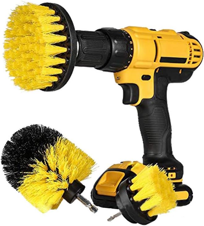 3pcs Power Scrubber Brush Set for Bathroom Drillbrushes Cordless Attachment Kit Power Toilet Brush Electric Cleaning Brush