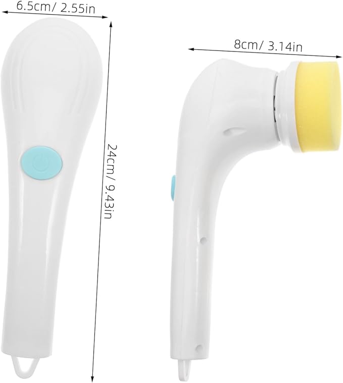Alipis Multi-Function Cordless Electric Scrubber Cleaning Brush with Interchangeable Heads for Bathroom and Kitchen Lightweight and Design for Easy Use
