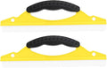 2pcs Soft Rubber Car Window Squeegee with Arc-Shaped Blade, Yellow Handle and Windshield Cleaning Tool for Shower Screen, Home, and Vehicle Use