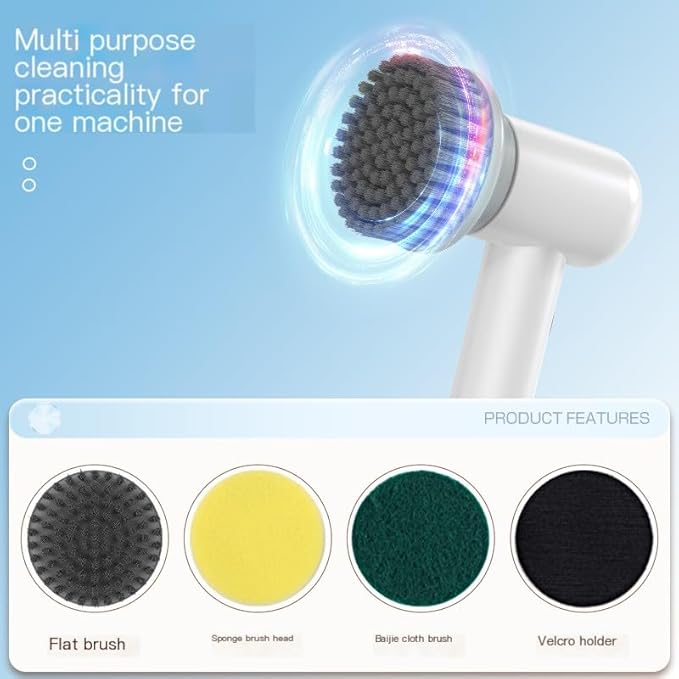New Q1 Electric Cleaning Brush Electric Brush Cleaning Brush Wireless Handheld Multifunctional Kitchen Stove Cleaning Brush