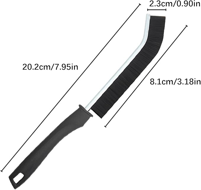Ergonomic Handle Heavy Duty Scrub Brush for Stubborn Grime Grout Window Edges Sturdy Construction Long Handle Narrow Design Brush