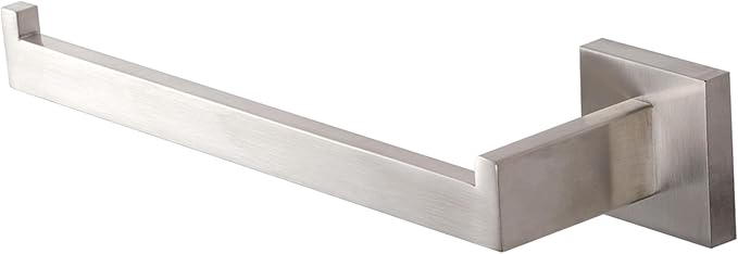 LANC Left Side Bathroom Hand Towel Holder Brushed Nickel Hand Towel Bar 10 Inche Square Towel Ring for Kitchen Bathroom Wall Mount Stainless Steel Modern Towel Racks Hanger, A8806BN-LF