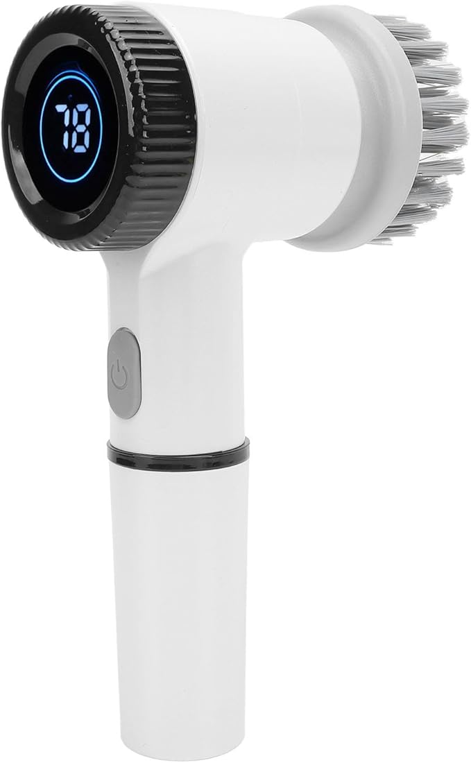 Electric Cleaning Brush Cordless Powerful Multifunctional Shower Scrubber 3 Speed Electric Scrubber for Kitchen Bathroom Home Cleaning ABS Nylon Sponge Steel Wire Fabric Fibre