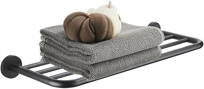 Hotel Towel Racks for Bathroom Wall Mounted, 24 Inch Towel Shelf for Bathroom, 2-Tier Bathroom Towel Rack, Grey