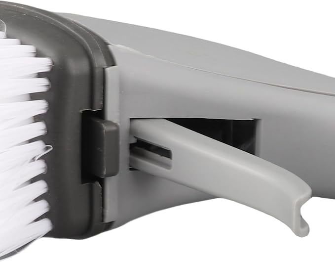Soap Dispensing Dish Brush, Kitchen Scrub Brush with Soap Dispenser Fillable Long Grips Brush for Pans Pots Sink and Bathtub Washing, Green/Gray(Gray)