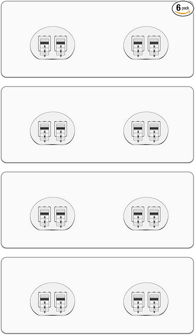 MIUTME 4-Pack Shower Caddy Adhesive Replacement, Strong Transparent Adhesive Hooks,Waterproof Shower Strips,No Drilling,for Soap Holder, Bathroom Storage Shelves and Kitchen Racks