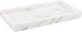 Marble Pattern Tray - Decorative Resin Vanity Tray Organizer for Bathroom, Kitchen, Coffee Table, 8-Inch White, Holds Perfume, Candles, Jewelry, Diffuser & Makeup