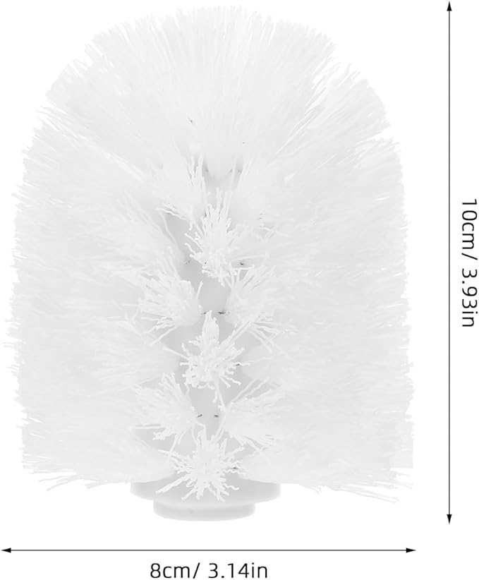 Alipis Toilet Brush Replacement Heads 2pcs White Plastic Scrub Brush Heads 80x100mm Replaceable for Bathroom Cleaning