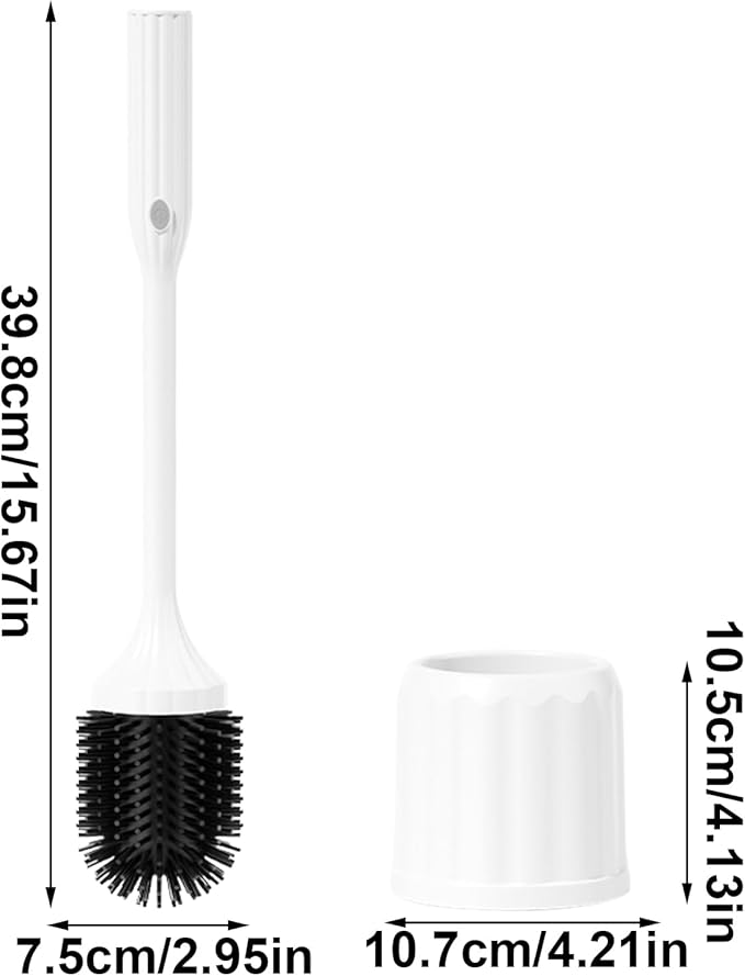 Toilet Brush Holder Set, Bowl Cleaning Brush, Corner Scrubber Flexible Cleaning Tool, Household Bathroom Maintenance Accessory for Dad, Husband Mom Toilet Home Sanitation Bathroom Floor Wall Use