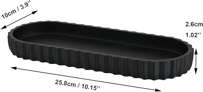 Bathroom Tray Black Countertop, Resin Bathroom Vanity Tray for Toilet Bathroom Organizer for Perfume, Makeup, Jewelry, Candle, Key Ring Décor Bathroom Accessories Vanity Storage