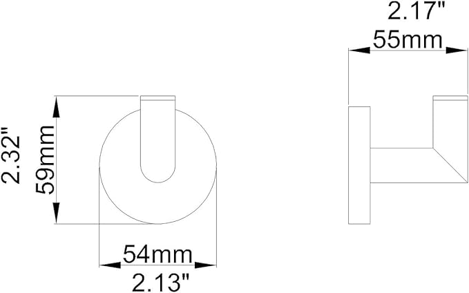 Towel Hook, Coat Hooks for Bathroom and Kitchen, Modern Robe Hook Wall Mounted, Chrome, 077010-CR, Leo Series