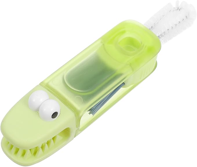 Milisten 3-in-1 Cup Lid Cleaning Brush for Tight Spaces, Portable Kitchen Brush with Crevice Gap Cleaner, Multifunctional Bottle and Straw Scrubber, Mint Green Small Household Tool