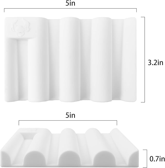 Soap Dish for Shower, Bathroom & Kitchen – Non-Slip, Self-Draining Design to Keep Soap Dry, Extend Soap Life – Easy to Clean, Compact & Durable (White, 2 pcs)