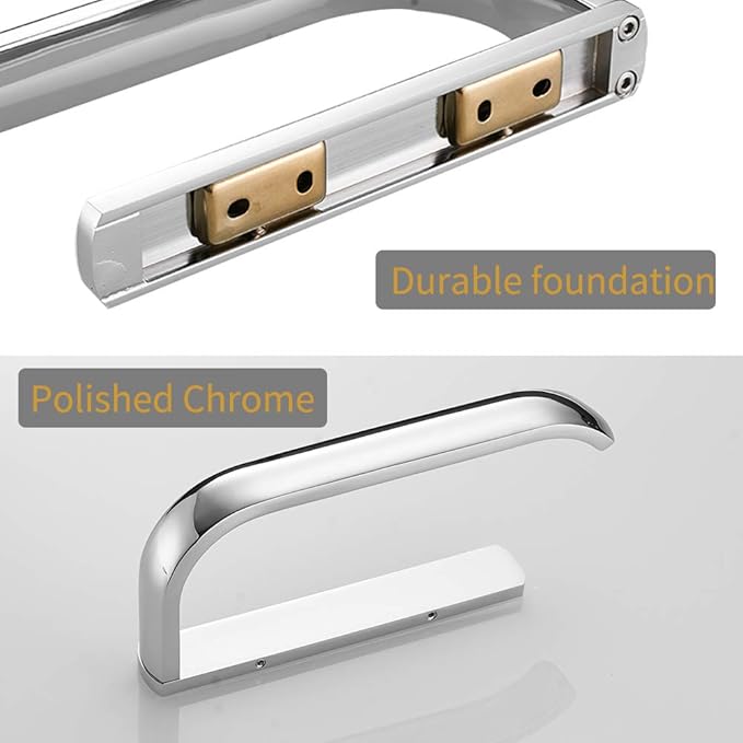 BESy Brass Toilet Tissue Paper Holder Polished Chrome Bathroom Accessories Fixtures Wall Mounted, Rust Protection