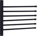 Swivel Hand Towel Bar Bathroom Swing Hanger Towel Rack Holder Matte Black Finish, Wall Mounted, 6-Arm