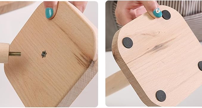 1PC Wooden Roll Paper Holder Stand 12.4inch Toilet Bathroom Tissue Roll Stand Organizer Toilet Paper Holder Free Standing for Home Countertop Kitchen Bathroom Living Room