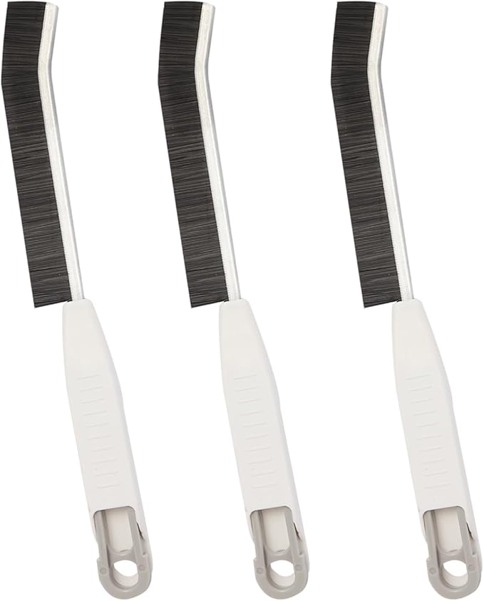 Crevice Cleaning Brush Hard Bristled, Grout Cleaner Brush, Multifunctional Thin Gap Scrub Brush, Bathroom Cleaner Tools for Household Use, Kitchen, Window, Toilet, Grout, Faucets(3PCS Frtosted White)