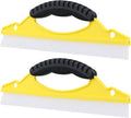 2pcs Soft Rubber Car Window Squeegee with Handle, Small Yellow Shower Squeegee for Tile, Home Glass Door, and Windshield Cleaning Tool