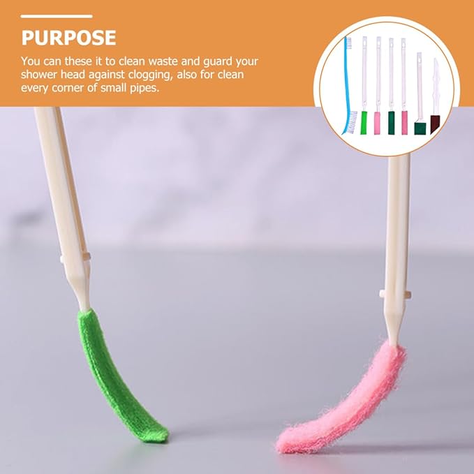 Ciieeo 7pcs Small Cleaning Brush Set for Bathroom Toilet Window Crevice Deep Cleaning, Disposable Crevice Brush Tools for Tile Grout and Car Insulation Maintenance