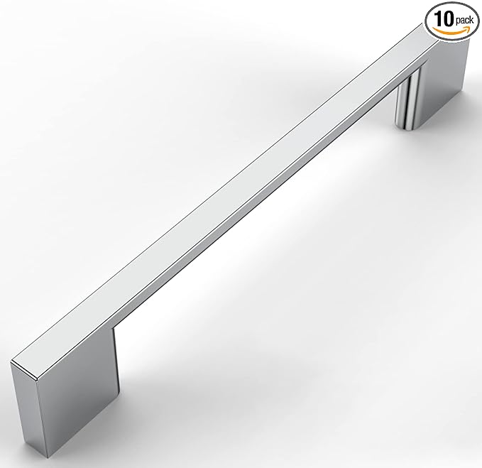 Amerdeco 10 Pack Polished Chrome Cabinet Pulls 5 Inch(128MM) Hole Centers Kitchen Cabinet Handles Cabinet Hardware Kitchen Handles for Cabinets Cupboard Handles Drawer Pulls ZH0060…
