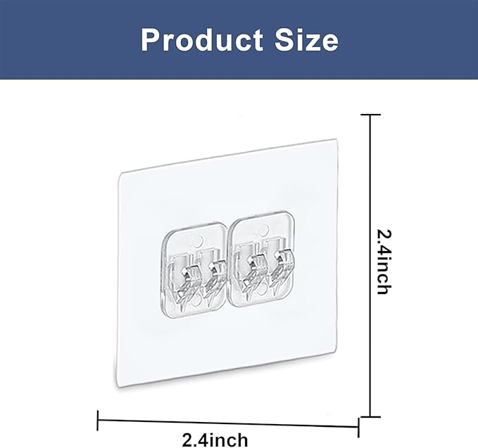 4 PACK Shower Caddy Adhesive Replacement, Shower Shelf Adhesive No Drilling, Adhesive Shower Hooks Strong Adhesive, Adhesive Hooks for Shower Caddy, Soap Holder, and Kitchen Racks (2.4x2.4 inch)