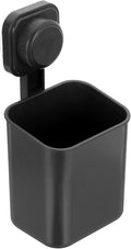 uxcell 1Pcs Suction Toothbrush Holder, 4" x 8" Wall Mounted Shower Caddy Organizer Cup for Tooth Brush, Toothpaste, Razors in Bathroom, Kitchen(Black)
