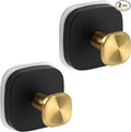 Suction Cup Hooks for Shower, No-Drill Towel Hooks for Bathrooms, Kitchen, Glass Door, Mirror, Tile, Shower Suction Hooks for Hanging Towels, Robe, Loofah, Christmas Wreath (Black&Gold, 2 Pack)
