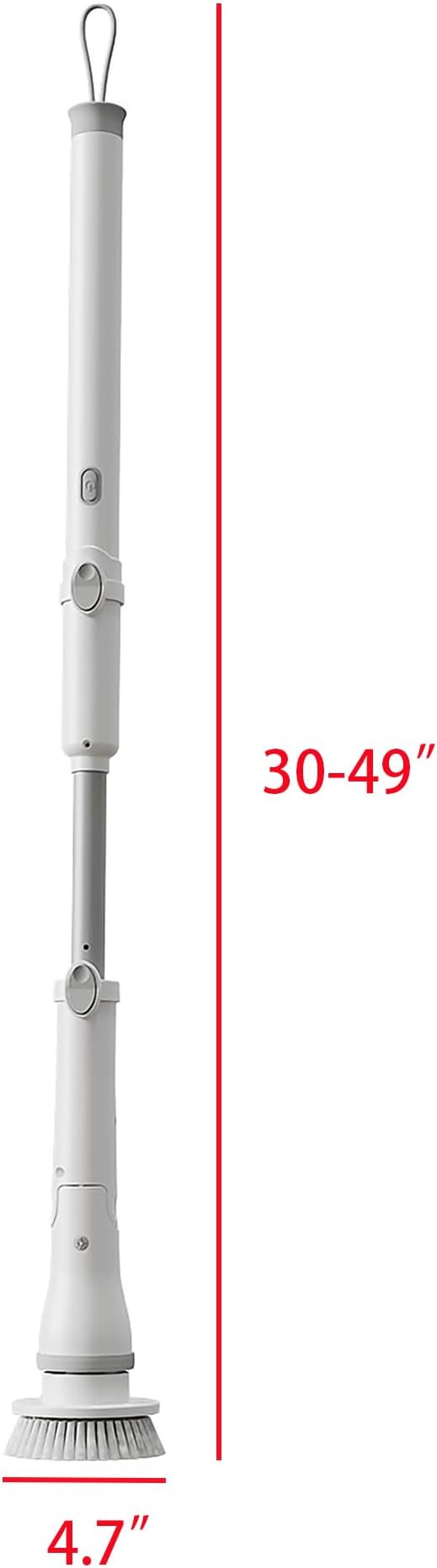 FixtureDisplays® 30-49" Adjustable Electric Spin Scrubber, Cordless Cleaning Brush with Extendable Arm 6 Replaceable Cleaning Heads, Power Shower Scrubber for Bathroom, Tub, Tile, Floor 15757