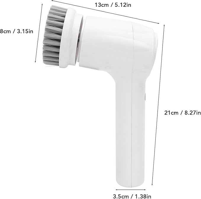 Electric Spin Scrubber - 2 Speed Modes, 4 Replaceable Brush Heads, IPX7 Cordless Brush for Kitchen & Bathroom
