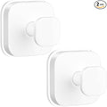 BKV Suction Cup Hooks for Shower,Heavy Duty Shower Hooks for Bathroom Wall,Glass Windows,Smooth Doors to Hang Towels,Robes,Coat,Reusable Suction Cup Wreath Hanger for Christmas Wreaths-White(2 Pack)