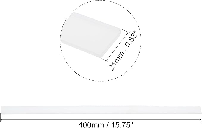 MECCANIXITY Replacement Squeegee Rubber for Window, Glass, Shower Doors, Tile Wall Cleaning, 15.75 Inch, White