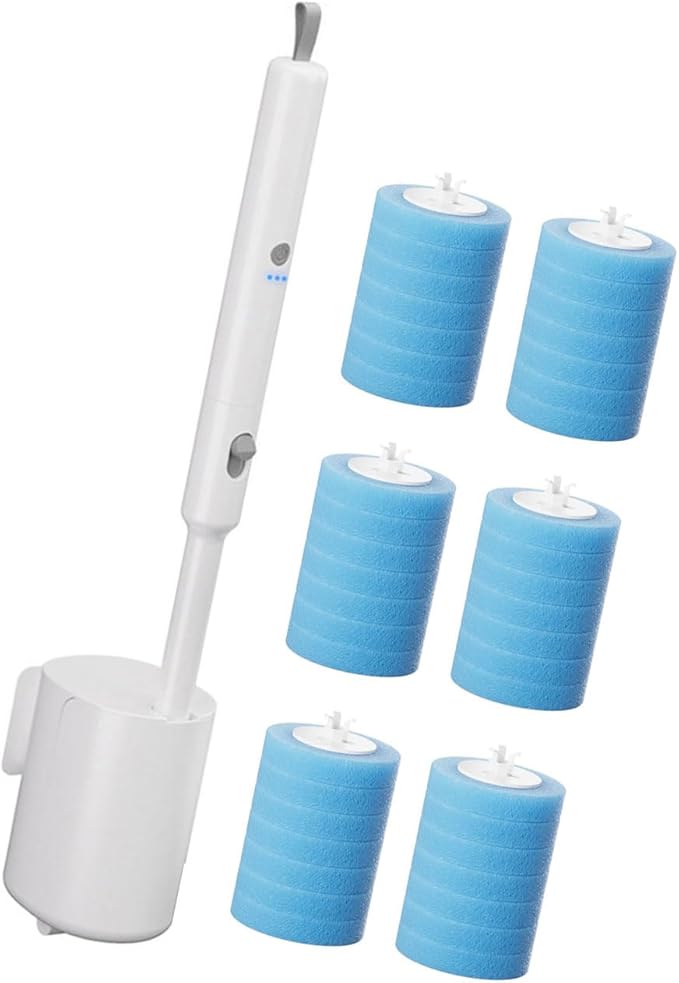 PANGBOER Electric Rotating Toilet Brush Wall Mounted with Head 360 Degree Scrubber Tool for Stubborn Stain