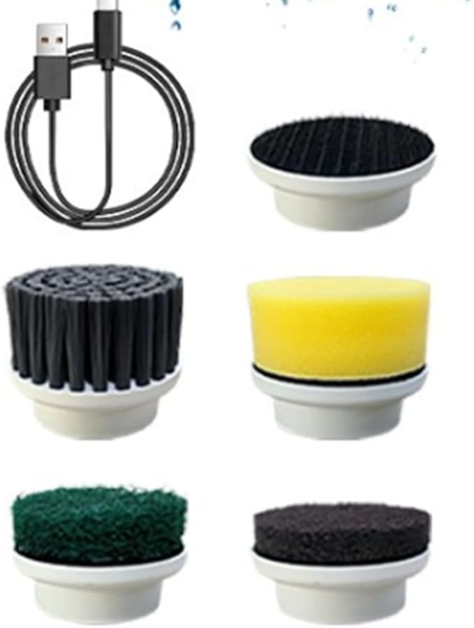 Electric Rotary Floor Scrubber, Cordless Electric Shower Floor Scrubber Handheld Cleaning Brush for Floors, Kitchen Easy to Use (A)