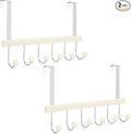 TOPIA HANGER Over The Door Hooks for Hanging, Towel Hooks Towel Racks for Bathroom, Coat Hooks Coat Rack Over The Door Organizer Hanging, Wooden Door Hangers for Coat Towel Hat Purse CT72W - 2 Pack