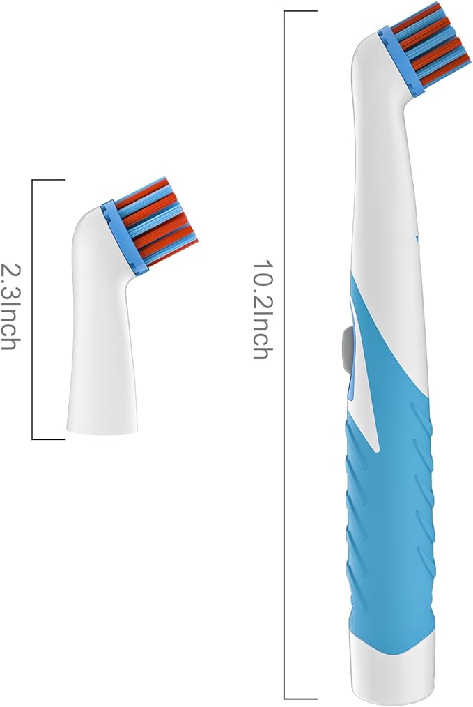 SOARING Electric Cleaning Brush, Electric Grout Brush with 4 in 1 Multiple Brush Heads, Household Cordless Motorized Brush for Grout Corner Bathroom Toilet Kitchen Tile Crevice(Blue)