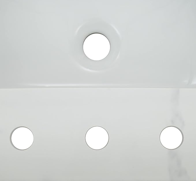 MSI Calacatta Nowy Vanity Top with Under Mount Rectangle Ceramic Sinks, Engineered Marble Stone, 4" CC Faucet Holes, 37"X22"