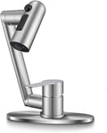 Single Handle Bathroom Faucet, 1080° Swivel Rotatable Faucet with 6'' Deck Plate, Short Bath Sink Faucets for Kitchen Rv Bath Lavatory Sink 1 or 3 Hole, Brushed Nickel