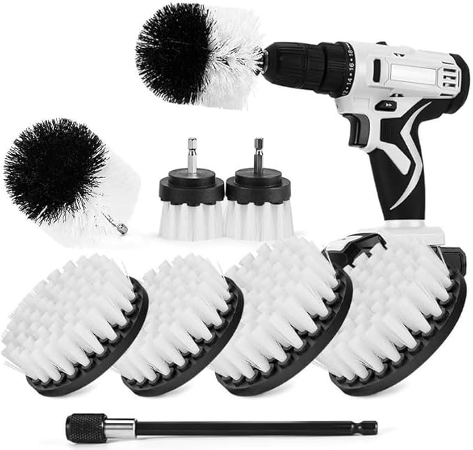 Drill Brush Accessories Set, Extension Accessories, Bathroom Multi-Purpose Automotive Details, Carpet, Tiles, Kitchen Sink Corner (9PCS-1)