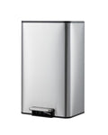 Garvee Space-Saving Office Trash Can, 4.8 Gallon Trash Can with Soft-Close Lid, Foot Pedal & Removable Inner Bucket, Rectangular Stainless Steel Garbage Can for Small Kitchen, Home, Garage, Silver