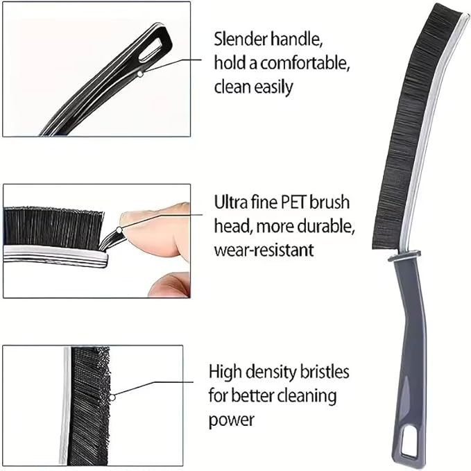 5Pcs Crevice Cleaning Brush Set, Multi-Use Gap Cleaning Tools with Hard Bristles, Narrow Tile & Grout Brush for Bathroom, Kitchen, Sink & Window Tracks