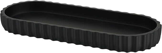 Bathroom Tray Black Countertop, Resin Bathroom Vanity Tray for Toilet Bathroom Organizer for Perfume, Makeup, Jewelry, Candle, Key Ring Décor Bathroom Accessories Vanity Storage