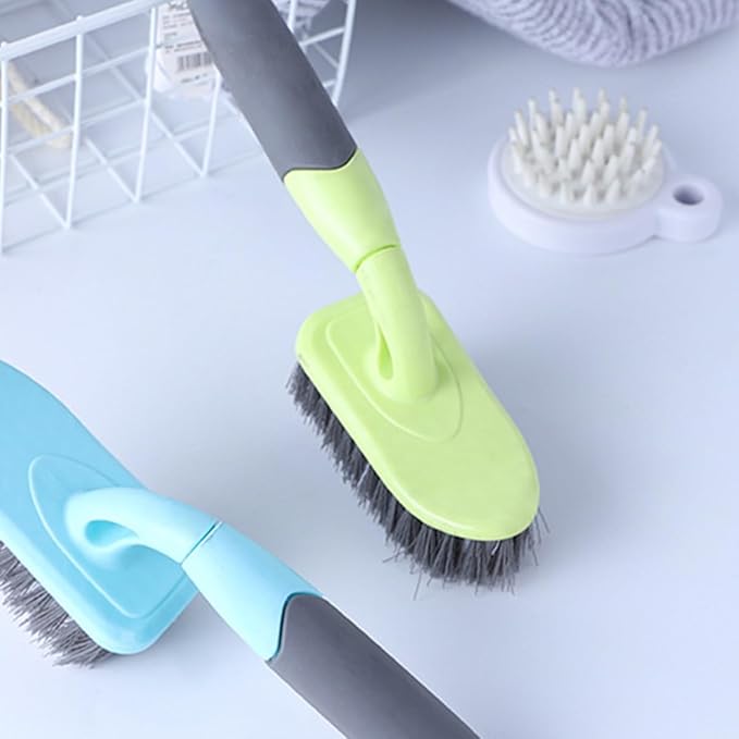 Yellow Long Handle Tile Floor Brush with Stiff Bristles, Deep Cleaning Scrub Brush for Bathroom, Shower, Bathtub, and Kitchen Floor Grooves, Plastic Household Cleaning Tool