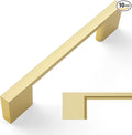 Amerdeco 10 Pack Brushed Gold Cabinet Pulls 3-3/4 Inch(96MM) Hole Centers Kitchen Cabinet Handles Cabinet Hardware Kitchen Handles for Cabinets Cupboard Handles Drawer Pulls ZH0060