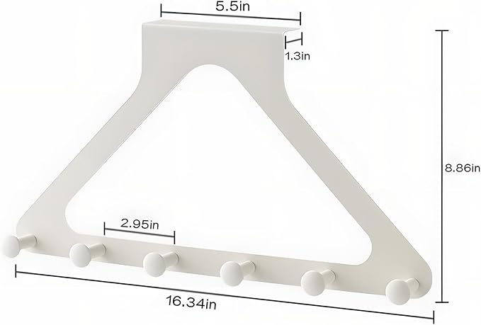 Over The Door Rack for Hanging Clothes, Towel Hooks for Bathroom Over Door Heavy Duty, Over The Door Organizer with Hooks (Milky White)